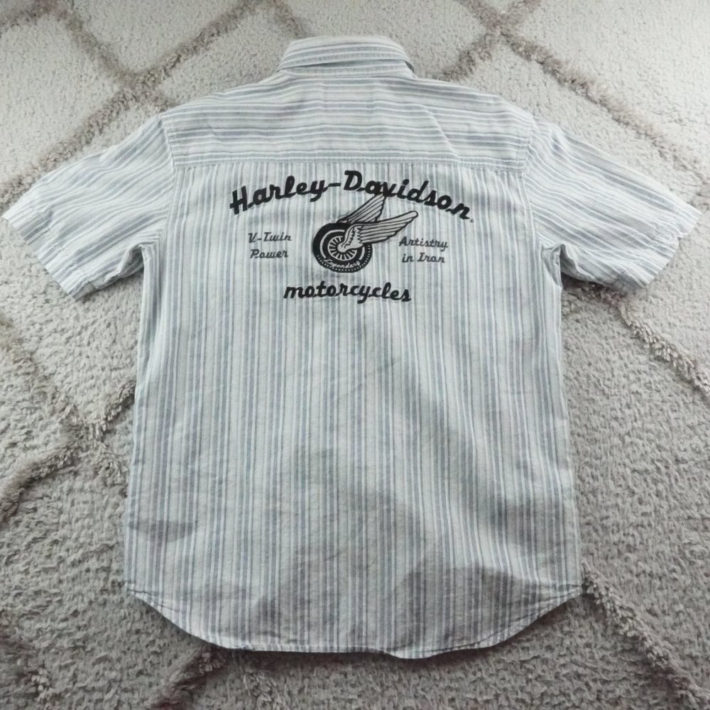 Harley-Davidson stripped button down shirt men's size small